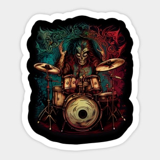 Demon Drummer Sticker
